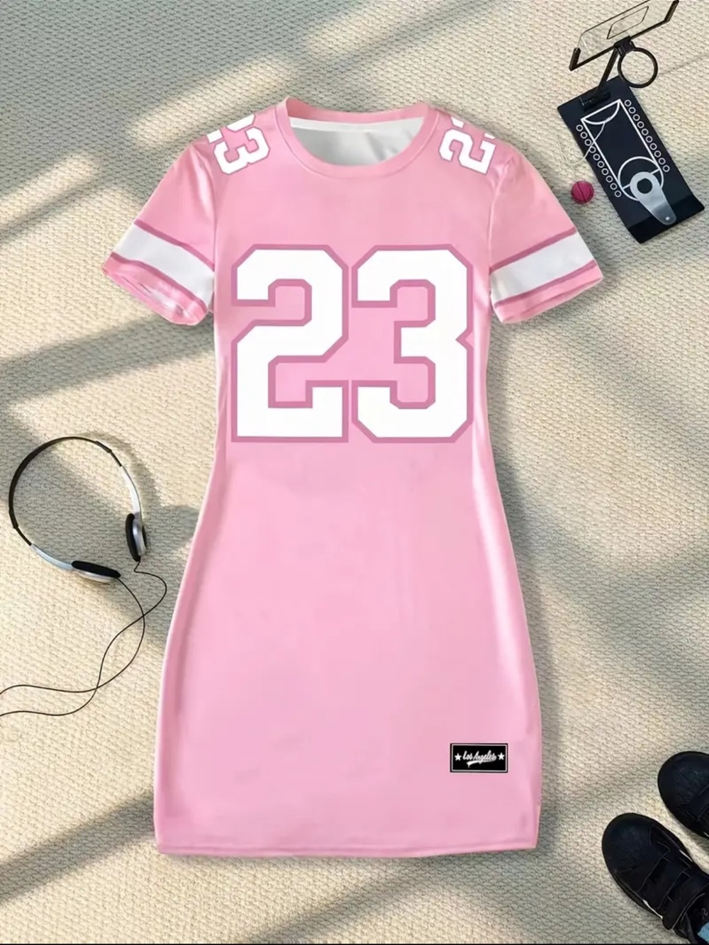 Pink 23 Graphic T-Shirt Dress